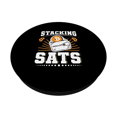 Stacking Sats - Bitcoin PopSockets Swappable PopGrip, Black - Image 2