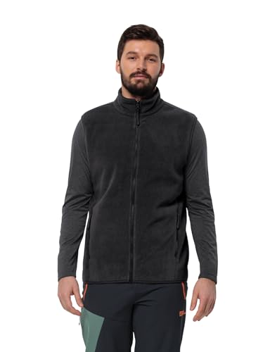 Jack Wolfskin Herren Waldsteig Fz Vest M Fleece Weste, Schwarz, L EU