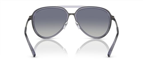 Emporio Armani Men's EA2145 Aviator Sunglasses, Shiny Transparent Dark Brown/Gradient Blue, 59 mm4