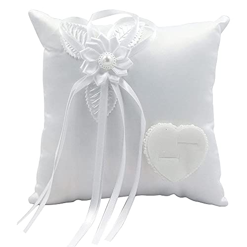 Coussin pour Bagues Mariage, Coussin D’alliances, Bague de Mariage Oreiller, Coussin Carré pour Alliances, Coussin Alliances Blanc, Utilisé pour Afficher Les Alliances et Les Propositions de Mariage