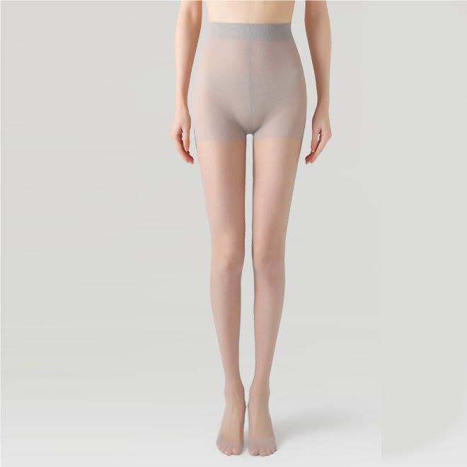 Image of 2 Pairs Sheer Pantyhose for Women Ultra Thin,Reinforced Toe & Waist, 20 /0 Denier Stockings(Grey)