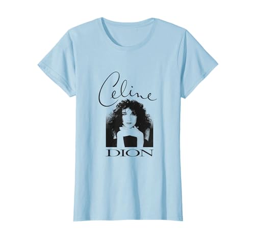 Offizielles Celine Dion Schwarz-Weiß-Foto T-Shirt