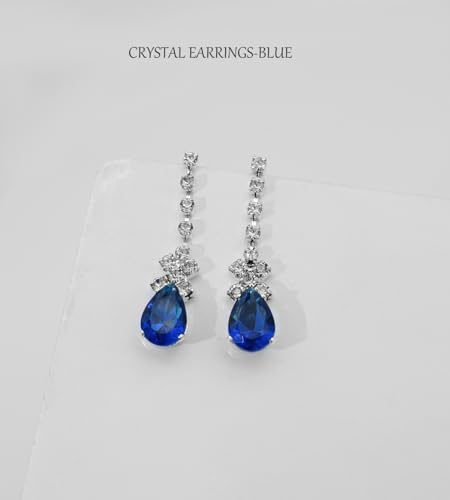 UDYLGOON CZ Crystal Earrings Necklace Bracelet Jewelry Set for Women Costume Party Bride Bridesmaid Wedding Prom Jewelry4