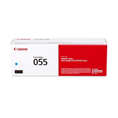 Canon Genuine 055 Cyan Toner Cartridge Compatible with LBP664Cdw, MF741Cdw, MF743Cdw, MF745Cdw, MF746Cdw - image 1