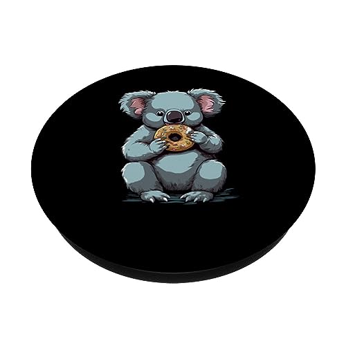Koala Donut Lover Donut Party Outfit for Men Women kids PopSockets Swappable PopGrip, Black - Image 2
