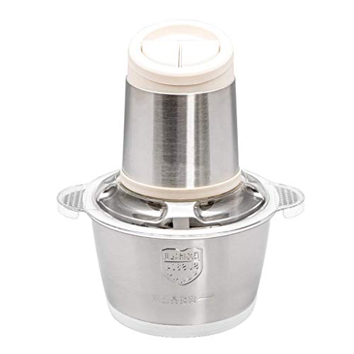 8 Tasse elektrische Küchenmaschine Small Chopper 304 Edelstahl Schüssel, Mehrzweck Smart Küche Gemüse Zwiebel Obst Mixer Fleischwolf Slicer Dicer mit