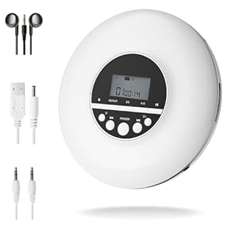 Gueray Lettore CD Lettori CD Portatili con Cuffie HiFi Discman Classico Personale Protezione Anti-scivolo Display LCD con Cavo AUX per Auto Casa