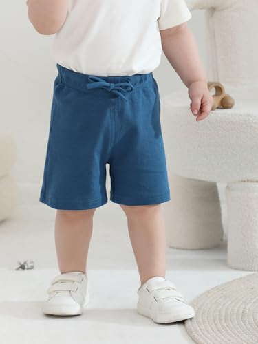 Resinta 6 Packs Unisex Baby Toddler Shorts Baby Cotton Solid Shorts with Drawstring Baby Breathable Soft Summer Clothes4