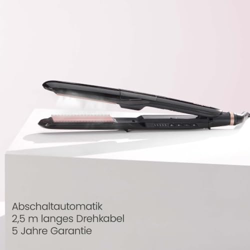 BaByliss Steam Smooth Haarglätter, Dampf-Haarstylinggerät, Schwarz | 39mm XL Keramikplatten, Glätteisen für dickes & langes Haar… – Ansicht 8