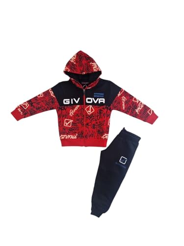 GIVOVA Tuta Sportiva 2 Pezzi da Bambino con Cappuccio e Zip - Taglia 4