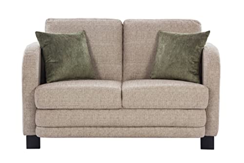 Image of HomeTown Grace Fabric Two Seater Sofa in Grey Colour