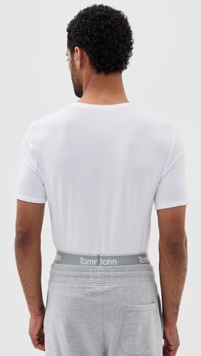 Tommy John Mens Second Skin Modal Crewneck Stay Tucked Undershirt 3-Pack3