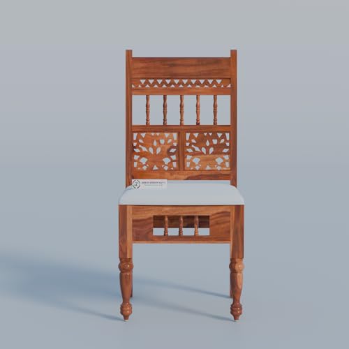 Image of Jangid Handicraft Dining Table 8 Seater | Solid Sheesham Wood 8 Seater Dinning Table Set with 8 Cushioned Chairs | Rectangular Dinner Table for Home, Kitchen & Living Room, Natural Finish