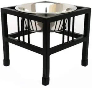 Pets Empire Pet Diner Elevated 1-Bowl Raised Dog Food Feeder Diner for Dogs and Cats Stainless Steel Food Bowl Water Bowls with Iron Stand for Dog Cat (Medium (350 ML)