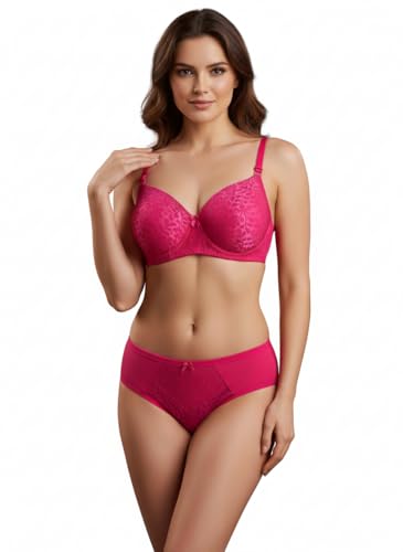 Image of Kinzie Elegant Floral Jacquard Lingerie Set, Grey Brown Maroon Bra and Brief, Comfortable Full Coverage Underwear Set, Padded Bra, Lingerie Set, Honeymoon Bikini Set,