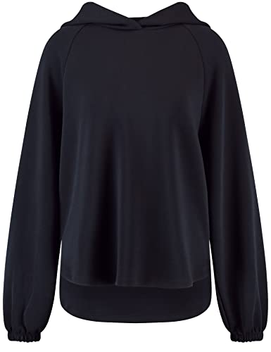 Taifun Damen Softer Hoodie Langarm, elastischer Ärmelsaum Pullover Langarm Hoodie unifarben Marine 44 Cover
