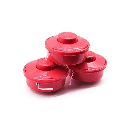 3 Stück Fadenspule mit Tippautomatik YUNRUX Doppelfadenkopf mit Tippautomatik Rasentrimmer Motorsense Fadenspule Doppelfadenkopf für Benzin Motorsense