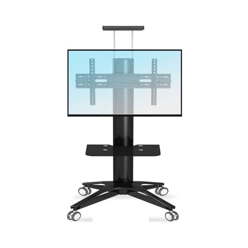 Carrello per TV mobile su ruote resistente supporto per schermi LCD da 32 a 65 pollici regolabile per monitor per casa ufficio sala conferenze TV con staffa