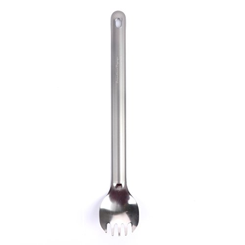 CATOP Cuillère-fourchette en titane à long manche de 220 mm extra solide ultra légère pour la maison/voyage/camping Cover