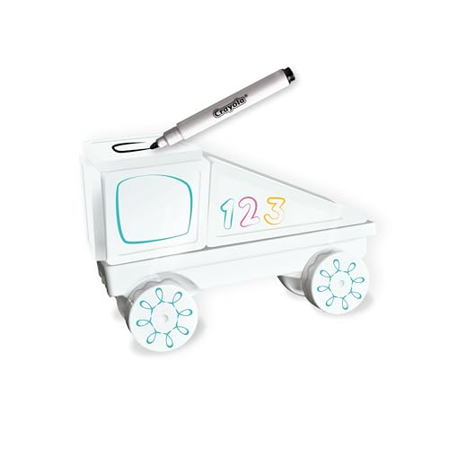 Image of Crayola PIP-Mobile Rolling Chassis for Magnetic Building Tiles - Add Wheels to Crayola PIP-Tile Sets - STEM Learning Toy for Kids Ages 3+ - Creative, Reusable, Educational Travel Toy (Doodle)