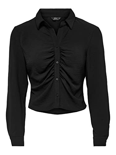 ONLY Damen Onlmette Wrinkle Short Top Noos Wvn Bluse, Schwarz, 3XL EU