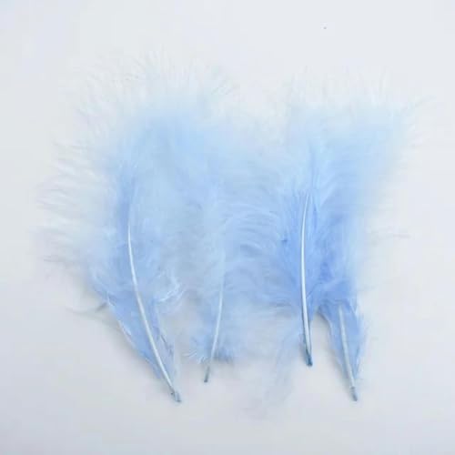wejiay Plumas de Pavo, Plumas de faisán para Manualidades, Plumas Blancas para Hacer Joyas, para Ropa, Accesorios de Carnaval, Azul Claro, 20 Piezas