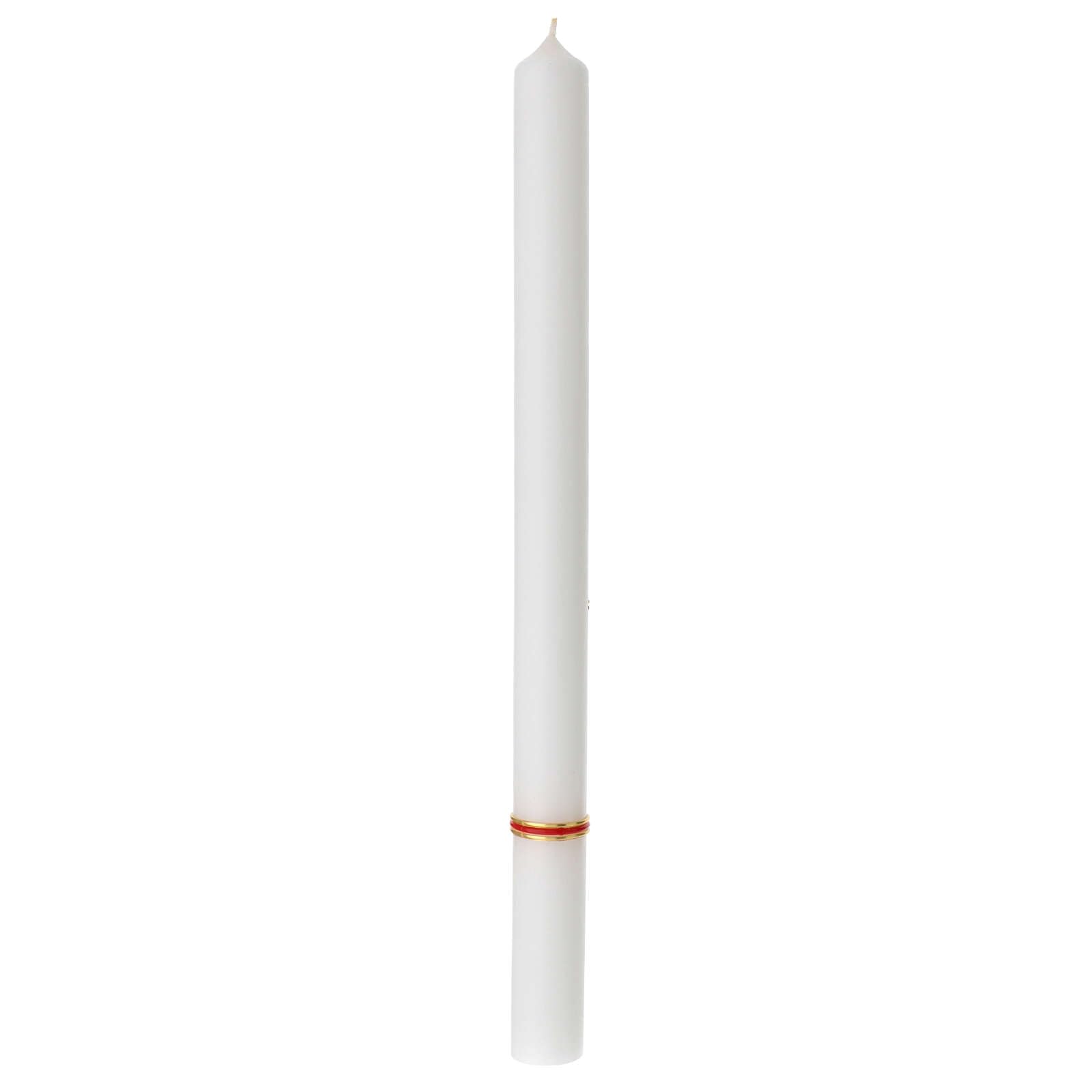 Holyart Bougies, cierges, chandelles: Cierge Baptême Chi-Rho rouge or 400x30 mm