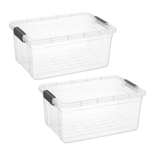 Image of Superio Storage Bins with Lids, Clear Plastic Containers for Organizing, Stackable Totes, BPA Free, Odor Free, Organizer Boxes for Home, and Dorm (2 Pack, 36 Qt)