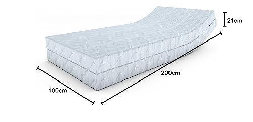 Taschenfederkernmatratze 100 x 200 cm mit Kaltschaum und Bezug