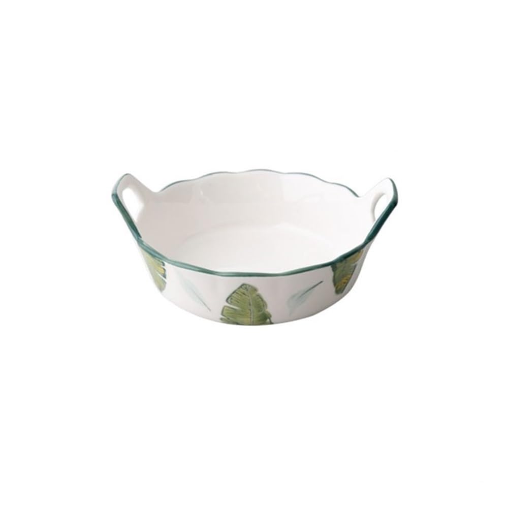 Cocotte en céramique peinte à la main et plat de cuisson haut de gamme à double anse