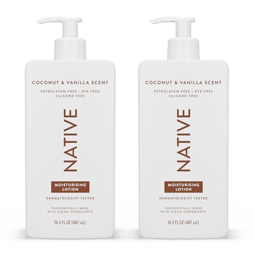 Native Crema Corporal para Mujeres y Hombres – Sin Siliconas ni Colorantes – Loción Hidratante de Manos y Cuerpo con Aroma a Coco y Vainilla – Con Manteca de Karité y Glicerina Natural (2 x 487ml)
