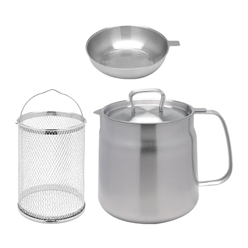 Olla freidora de Acero Inoxidable con asa cómoda de 2 l(1.5L)