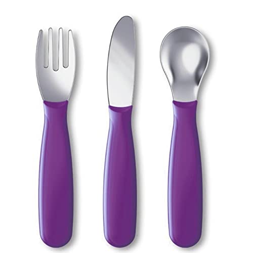 Image of Gerber Nuk Stainless Steel Tip Kiddy Cutlery Set,(Purple)