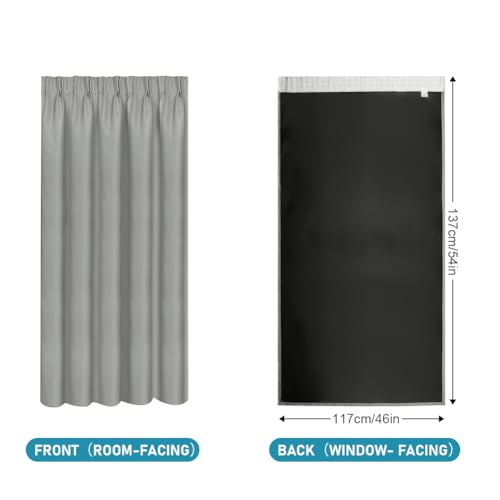 AOOSA Grey 100% Blackout Curtains for Bedroom, 46 x 54 Inch Thermal Insulated Pencil Pleat Black Out Curtains, Nice Drape Super Soft Blackout Blind for Living Room Kitchen Window Decor, 2 Panels - Cosy Home Interiors AOOSA Grey 100% Blackout Curtains for Bedroom, 46 x 54 Inch Thermal Insulated Pencil Pleat Black Out Curtains, Nice Drape Super Soft Blackout Blind for Living Room Kitchen Window Decor, 2 Panels - Image 2