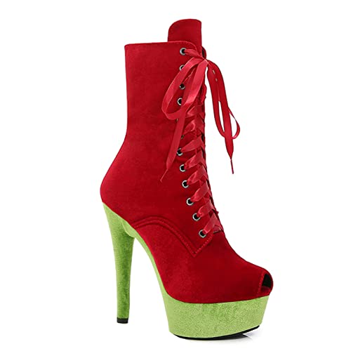Bottines pole dancing 15cm à plateforme et talons aiguilles grande taille pour femmes et hommes
