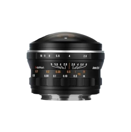 Camera Lens, Lente Ojo de pez Circular de fotograma Completo de 6 mm F2.8 con Enfoque Manual, Compatible con Sony E, Nikon Z y Canon RF con Montura L.(RF)