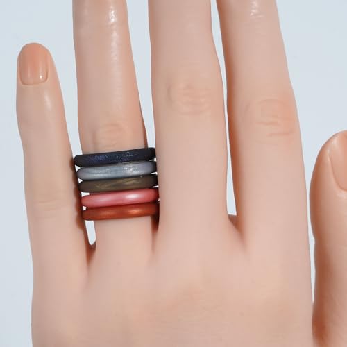 10 Pack Silicone Stackable Rings - Women's Modern Promise Rings, 2.5mm Wide, 2mm Thick3