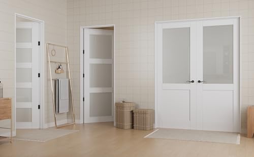 30 x 80 Slab Doors, Frosted Glass Interior French Door Slab, Soild Core & Pre-Finished Single Panel as Bedroom Pantry Laundry Closet Door Panel, No Assembly Required-Shaker w/o Hardware - Image 8