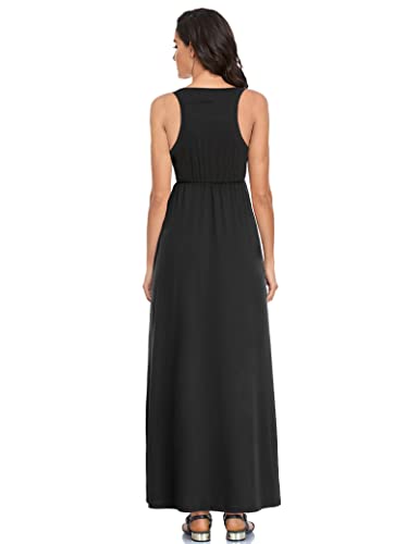 Image of Lacavocor Womens Summer Maxi Dress Tank Top Sleeveless Long Dresses