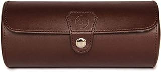 CASE ELEGANCE Vegan Leather Watch Roll Organizer (Brown)