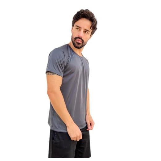 Camiseta Masculina Manga Curta Dry Fit, Malha Fria, Casual, Treino, Academia, Esportes, Exercícios, Corrida, Musculação 100% poliester (BR, Alfa, G, Regular, CHUMBO G)