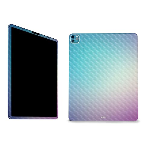 Image of MightySkins Carbon Fiber Skin Compatible with Apple iPad Pro 12.9 inch M2 6th Gen (2022) Full Wrap Kit - Vivid Fog | Protective, Durable Textured Carbon Fiber Finish | Easy to Apply | Made in The USA