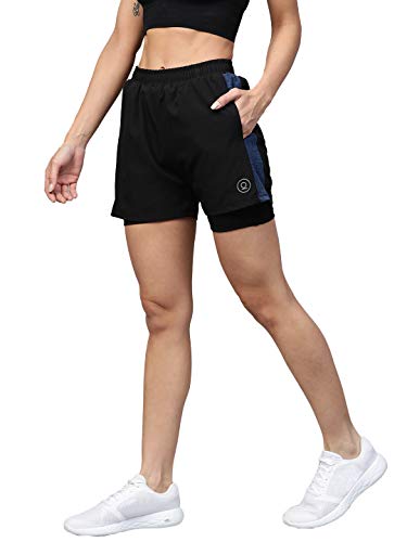Image of CHKOKKO Gym Shorts for Women Workout Sports Running Quick Dry Fit Double Layer Inner Compression with Pockets Breathable Lightweight Wear
