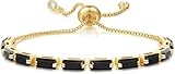 Gold Luxury Bracelet for Women, Classical Letter Stainless Steel Bangle Bracelet for Women (white)