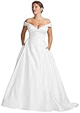 IVYPRECIOUS Off The Shoulder Wedding Dresses Plus Size Wedding Party Dresses Ball Gowns Satin Size 4...