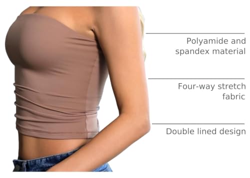 Image of Ibeauti Womens Tube Top Strapless Crop Tops Double Lined Sexy Y2K Going Out Off Shoulder Summer Top