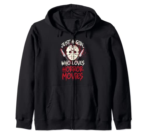 Máscara de hockey de película de terror de miedo solo una chica que ama Sudadera con Capucha