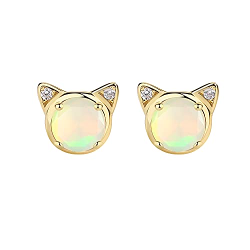 ［NOLICO] ネコ ピアス レディース エチオピアンオパール 10月誕生石 天然石 誕生日 プレゼント (10月オパール)のサムネイル