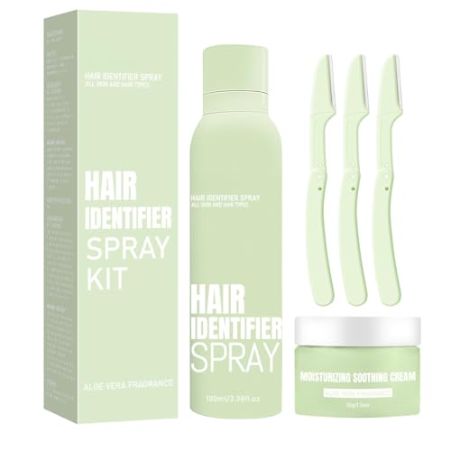 Aloe Vera Face Hair Removal Set - Hair Identifier Spray for Face Shaving - Hair Identifier Spray with Moisturizing Cream - Hair Identifier Spr_ay for Dermaplaning - Body & - Dermaplaning Spra_y Kit