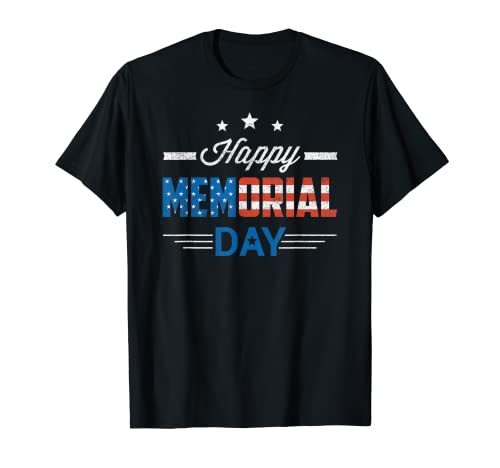Happy Memorial Day - Amerikanische Flagge patriotisch T-Shirt